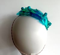 Image 4 of Iridescent teal flower button