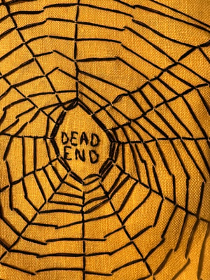 Image of Dead End.  original embroidery
