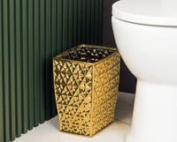 Image 3 of Ceramic Rectangular Small 2.5 Gallon Trash Can 