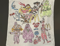 Vintage McDonald's Inspired Handmade Scarf