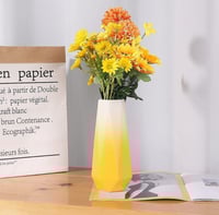 Image 2 of Yellow Ceramic Flower Vase 8in