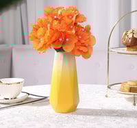 Image 4 of Yellow Ceramic Flower Vase 8in