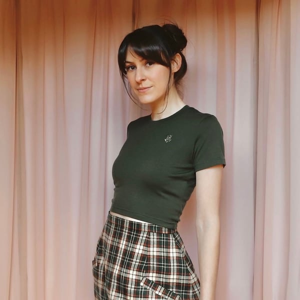 Image of Phuncle Cropped Merino T- Shirt - Forest Green