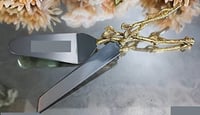 Image 2 of 2 Piece Gold leaf (twig) Cake Server Set. 1 Cake Knife and 1 Cake Server.