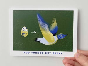 You turned out great (zelená) - pohľadnica