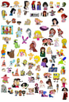 Old cartoon stickers