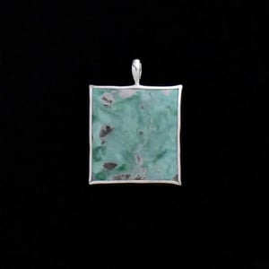 Image of Variscite rectangular shape cabochon cut silver necklace no.2