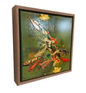Original Canvas - Koi on Sap Green/Gold - 12" x 12"