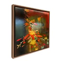 Original Canvas - Koi on Cadmium Orange/Green/Umber - 60cm x 60cm