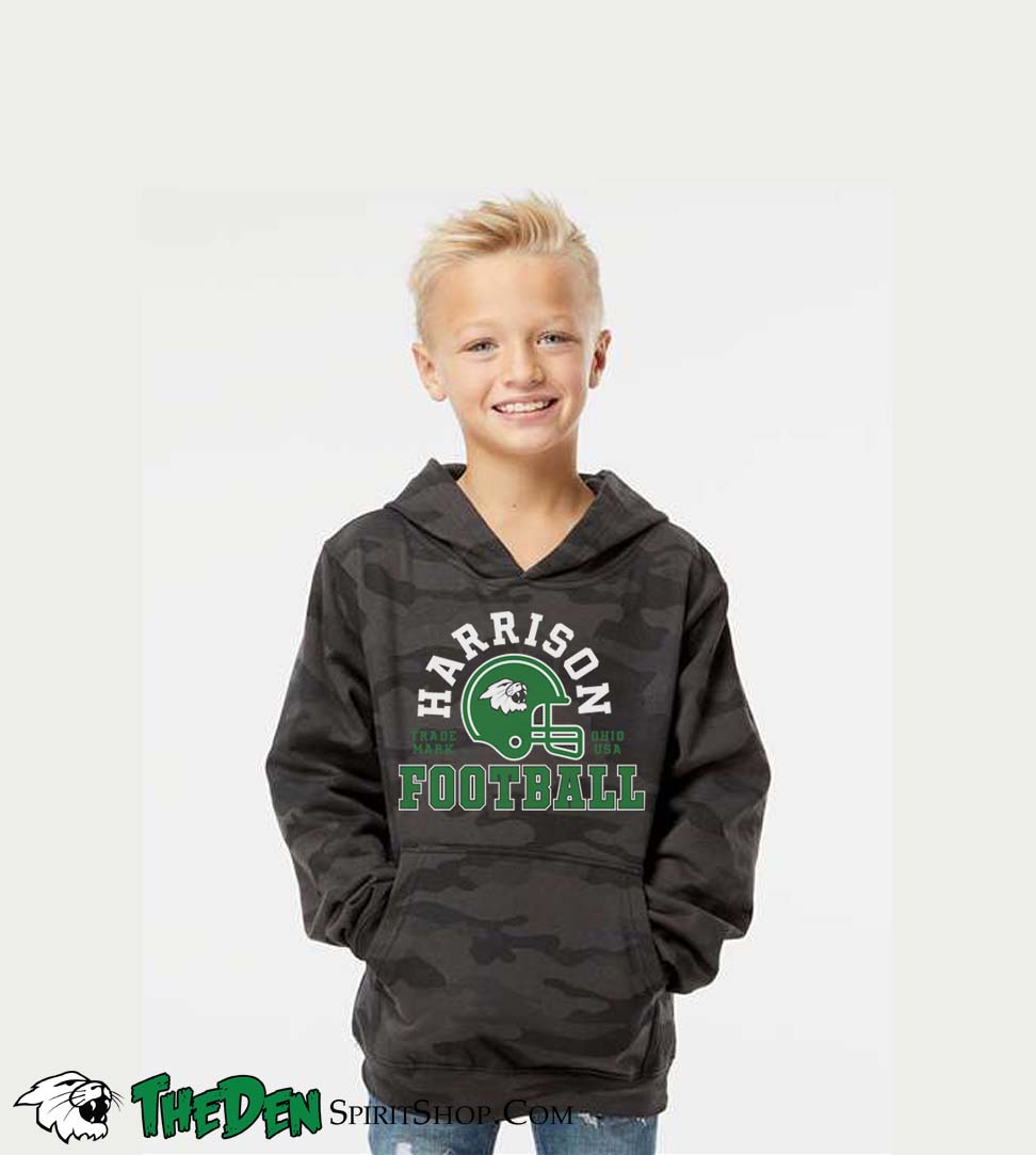 Image of Football YOUTH Midweight Hoodie - Black Camo