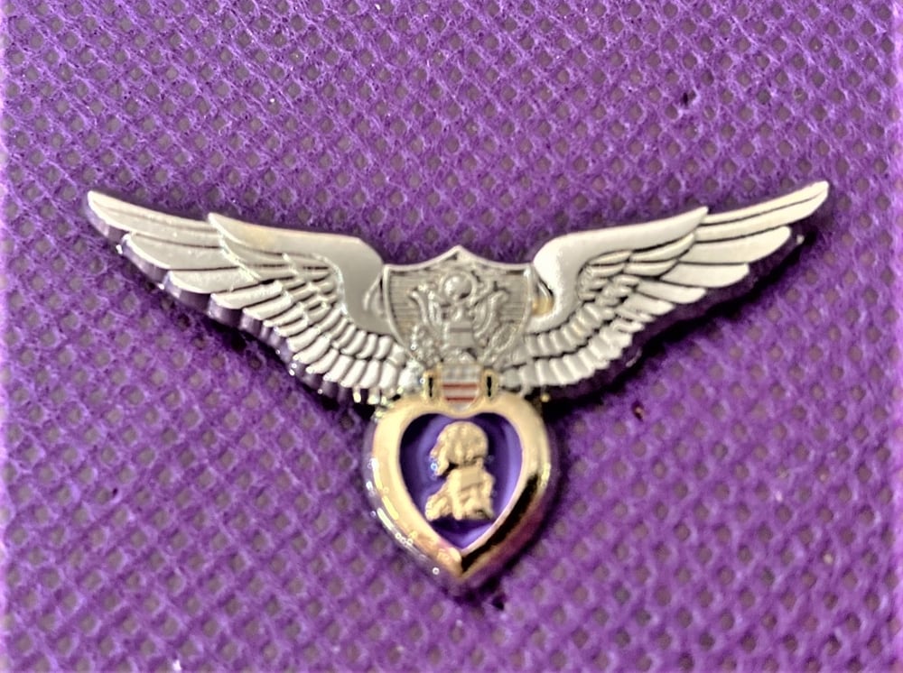 Image of US Army Combat Wounded Air Crew Member Wings pin