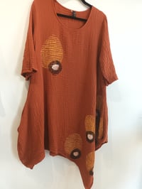 Image 2 of rust block printed dress