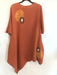 Image 3 of rust block printed dress