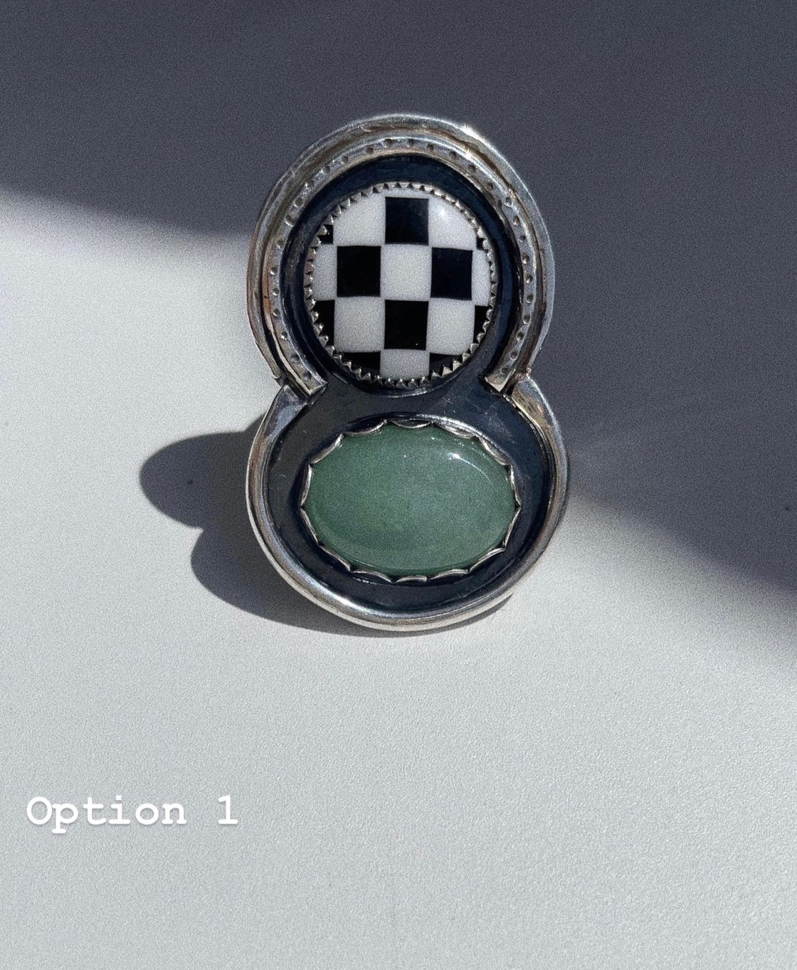 Image of Checkered Multi-Stone Ring 