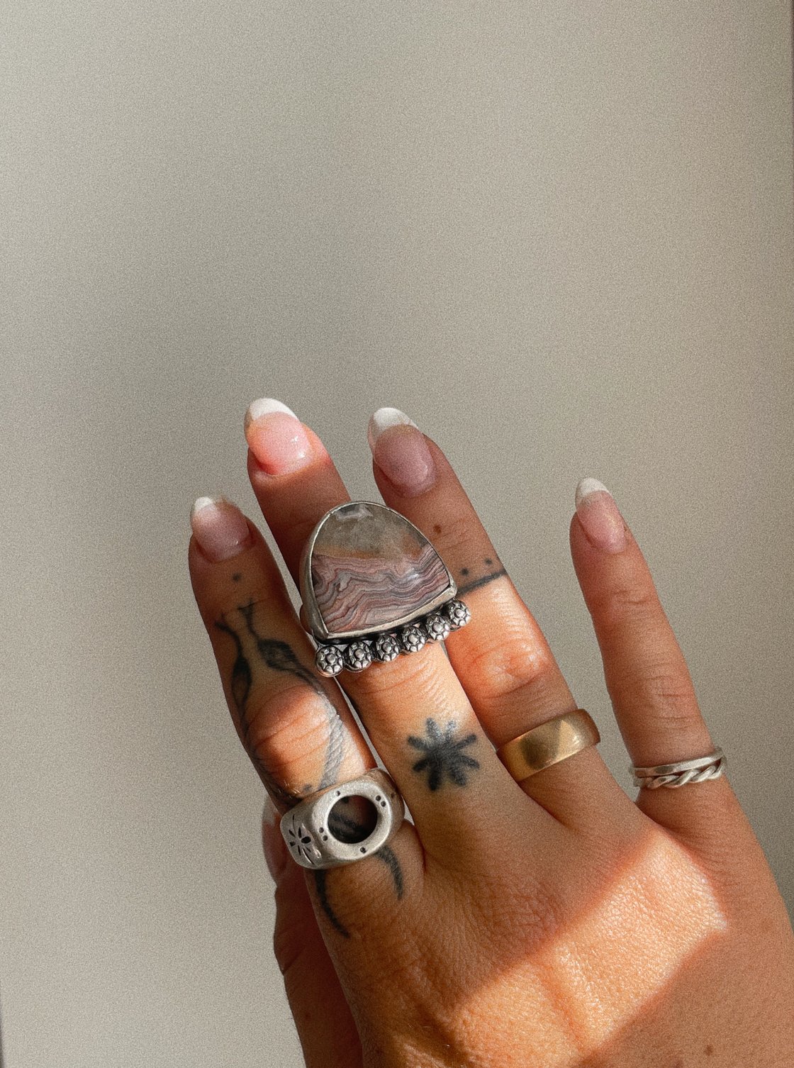 Image of Laguna Lace Agate Flower Ring
