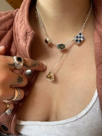 Image 2 of Rainbow Charm Necklace: Sodalite, MOP, Tigers Eye & Abalone