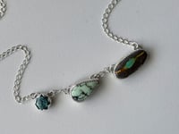 Image 1 of Rainbow Charm Necklace: Turquoise, Variscite,  Royston Ribbon Turquoise 
