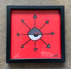 chaos eye dark (original painting) 7x7   FRAMED