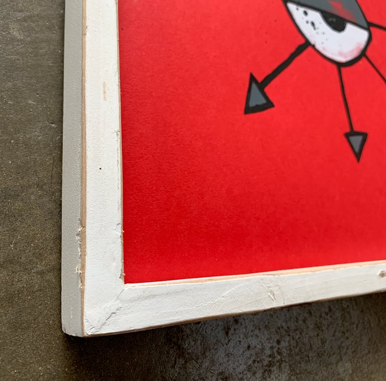 chaos eye (original painting) large 13x13 FRAMED white V3 Image 3