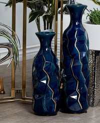 Image 2 of Blue Modern Ceramic Irregular Vase