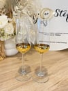 Glass Champagne Flutes (Gold) Set of 2