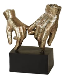 Image 1 of Lingering Hold Hands Table Sculpture Gold,9.5"L x 10.5"W x 4"H