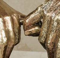 Image 3 of Lingering Hold Hands Table Sculpture Gold,9.5"L x 10.5"W x 4"H
