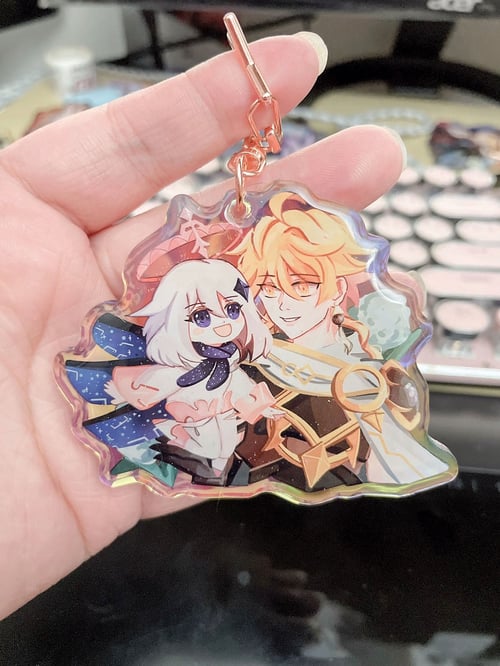 Image of [LIMITED QUANTITY] Genshin Impact Aether and Lumine Acrylic Charms