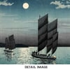 Tsuchiya Koitsu - Sailboats under a full moon