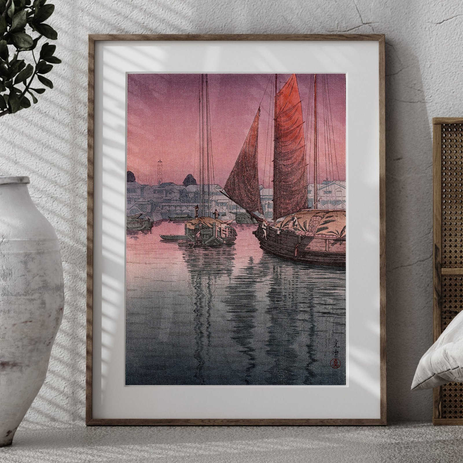 Sunset at Tomonotsu, Inland Sea | Tsuchiya Koitsu | Ukiyo-e