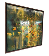 Image 3 of Original Canvas - Butterflies on Greens/Gold - 30" x 30"