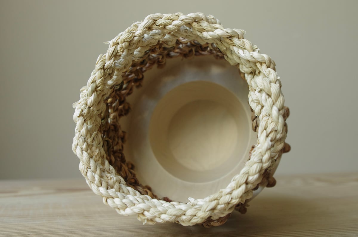 Image of Holly & natural cordage Vessel III