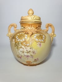 Image 1 of Royal Worcester Scroll Handled Vase & Cover