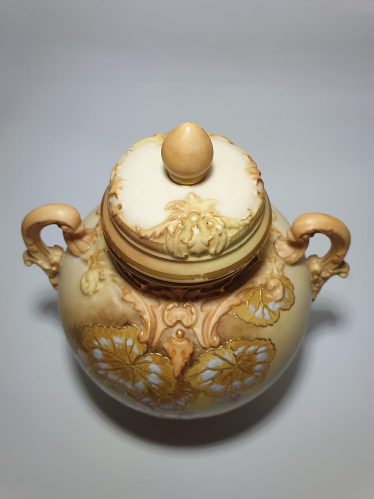 Image of Royal Worcester Scroll Handled Vase & Cover