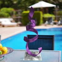 Image 4 of Phoenix Purple - Metal Sculpture Art, Abstract Statue Modern Aluminum Decor by Miles Shay