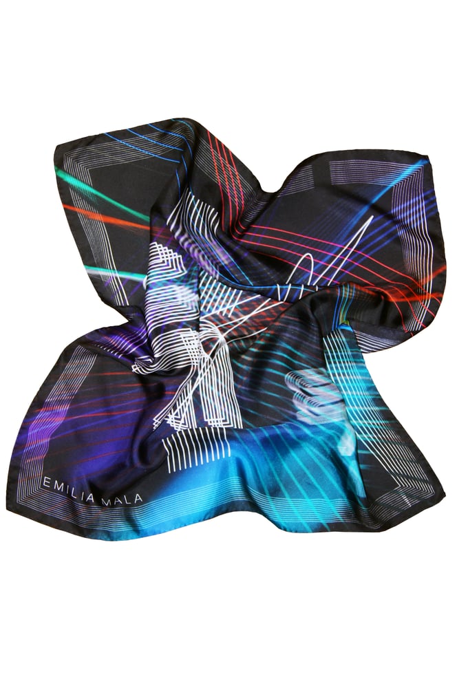 Image of Discogramme / Black / Silk Scarf