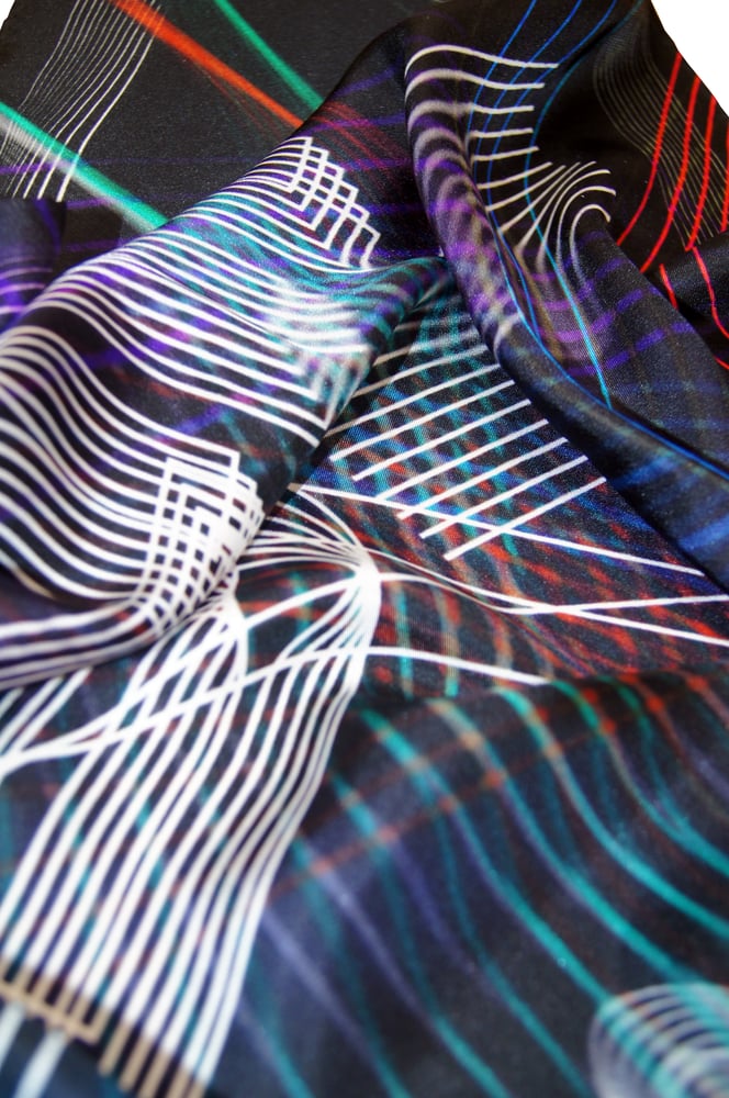 Image of Discogramme / Black / Silk Scarf