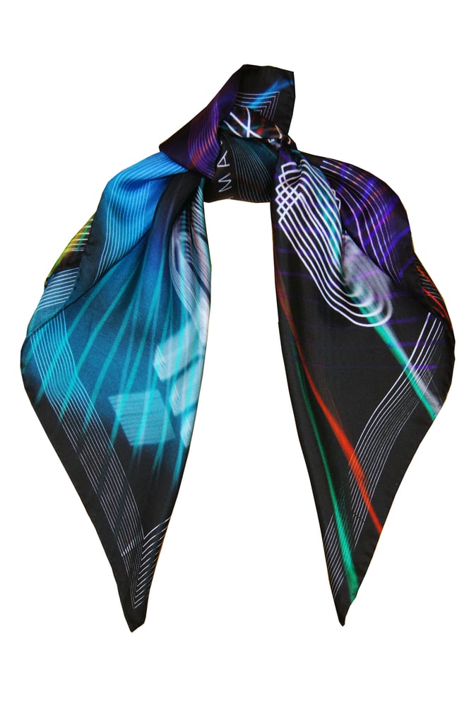 Image of Discogramme / Black / Silk Scarf