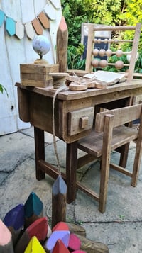 Image 4 of Wooden set desk   brown