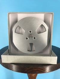 Image 3 of Burlington Recording 1/4" x 5" Heavy Duty SILVER Trident Metal Reel in Silver Box - Round Windows