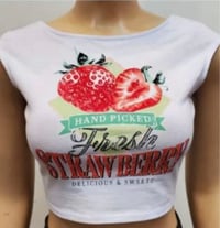 Image 1 of Strawberry Backout Crop Top