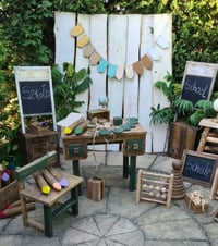 Image 1 of Wooden set desk   *GREEN