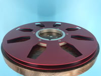 Image 3 of Burlington Recording 1/4" x 10. 5" RED Precision NAB Metal Reel in Red Box - 8 Spike Windows