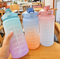 2L Motivational Water Bottle With Straw and Time Marker