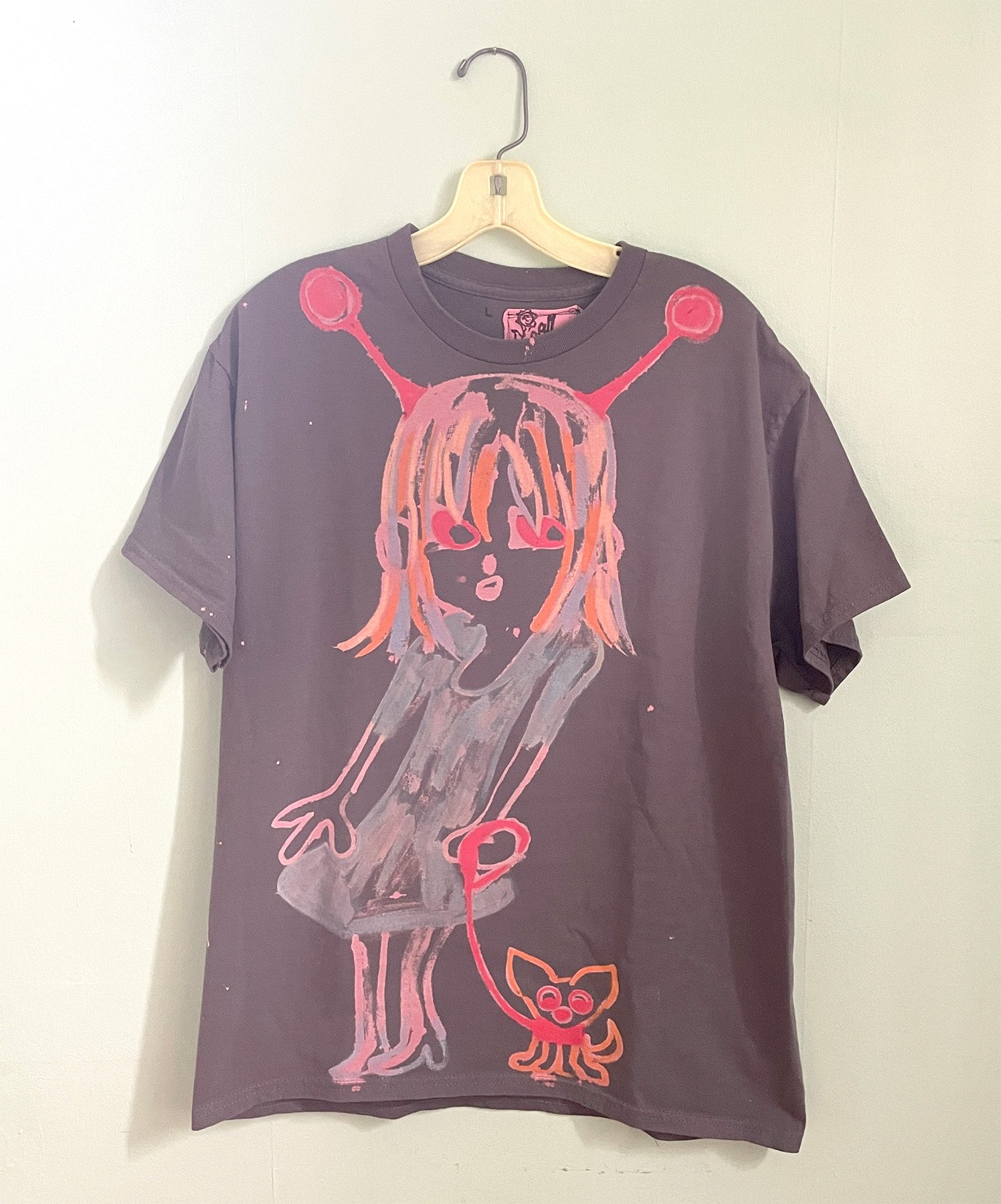 Gray Shirt with Orange Dog- Large