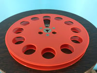 Image 2 of Burlington Recording 1/4" x 7" Heavy Duty ORANGE Trident Plastic Reel in White Box - Round Window