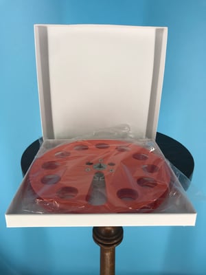 Image of Burlington Recording 1/4" x 7" Heavy Duty ORANGE Trident Plastic Reel in White Box - Round Window