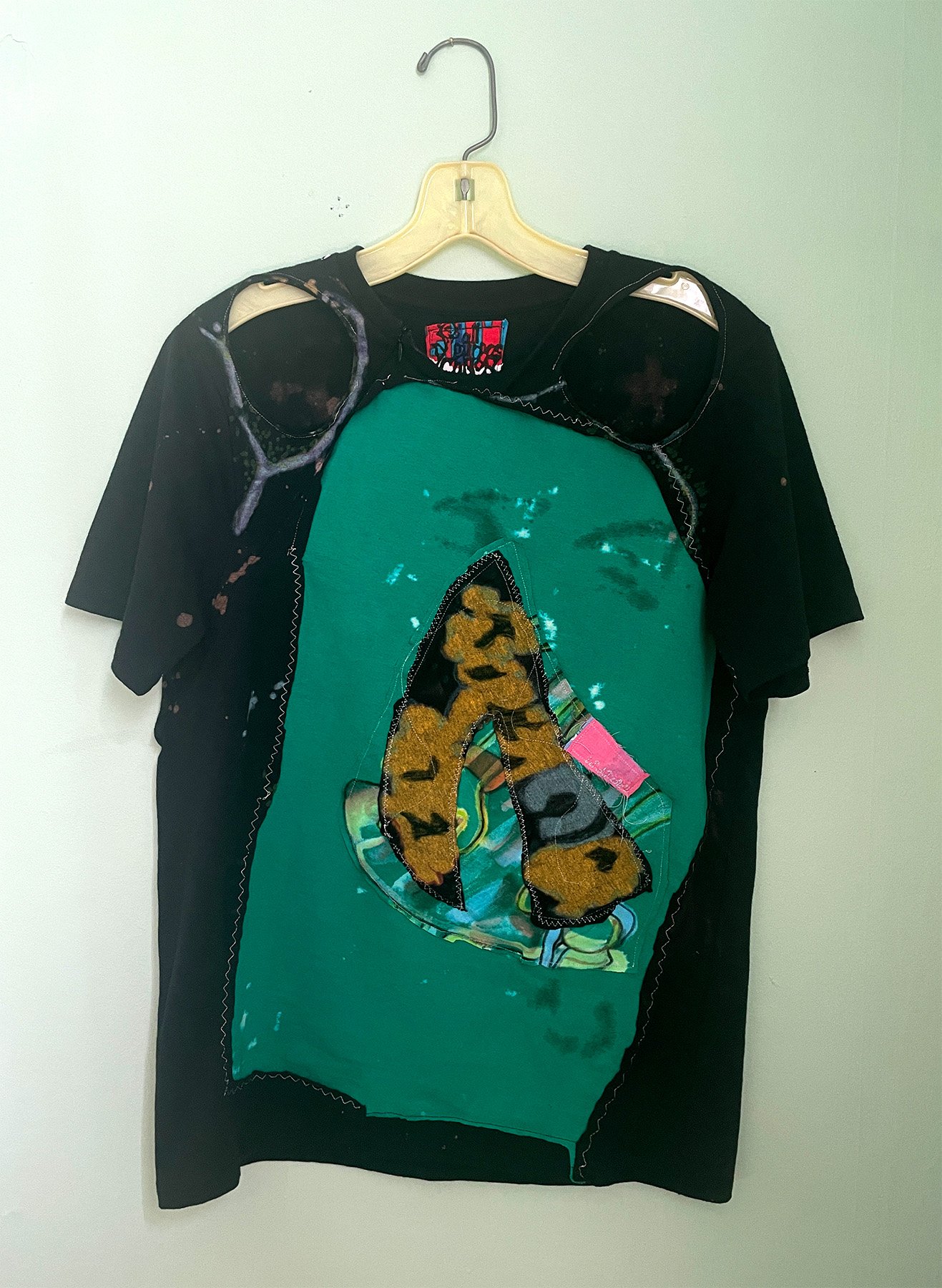 Green & Black Shirt with Zipper- Medium