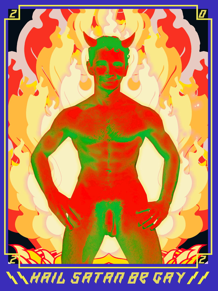 Image of HAIL SATAN BE GAY POSTER 