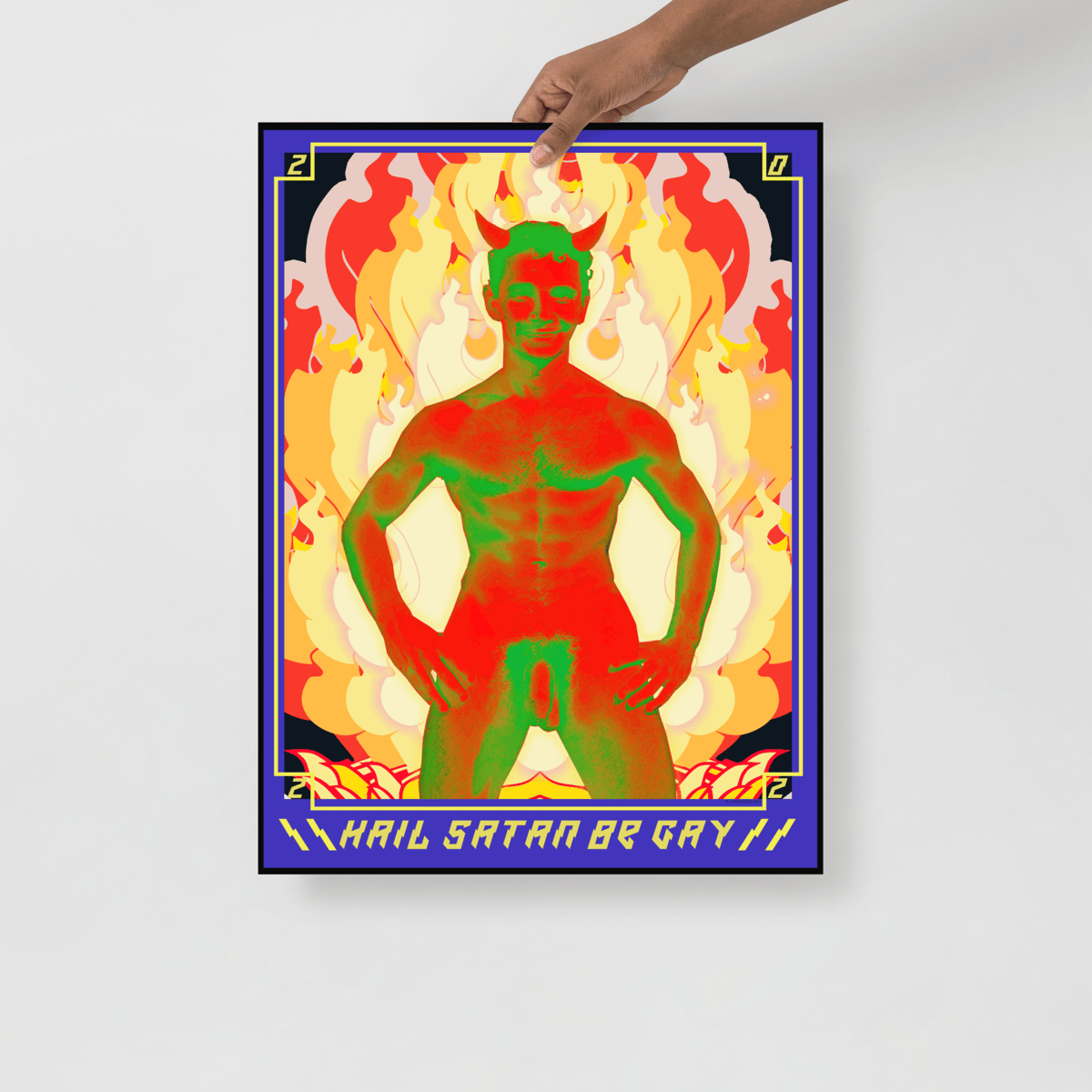 Image of HAIL SATAN BE GAY POSTER 